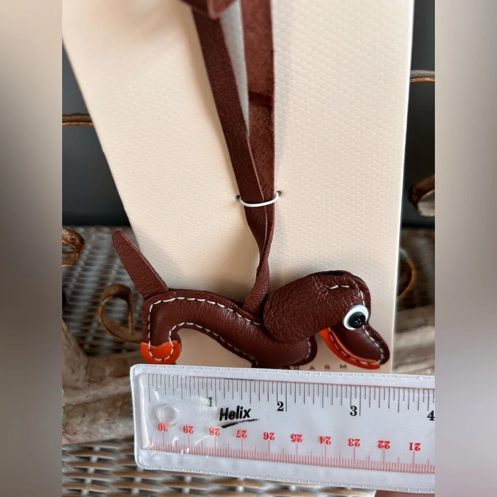 ⚡️15 Camila Coelho dachshund dog bag charm made of genuine leather preppy